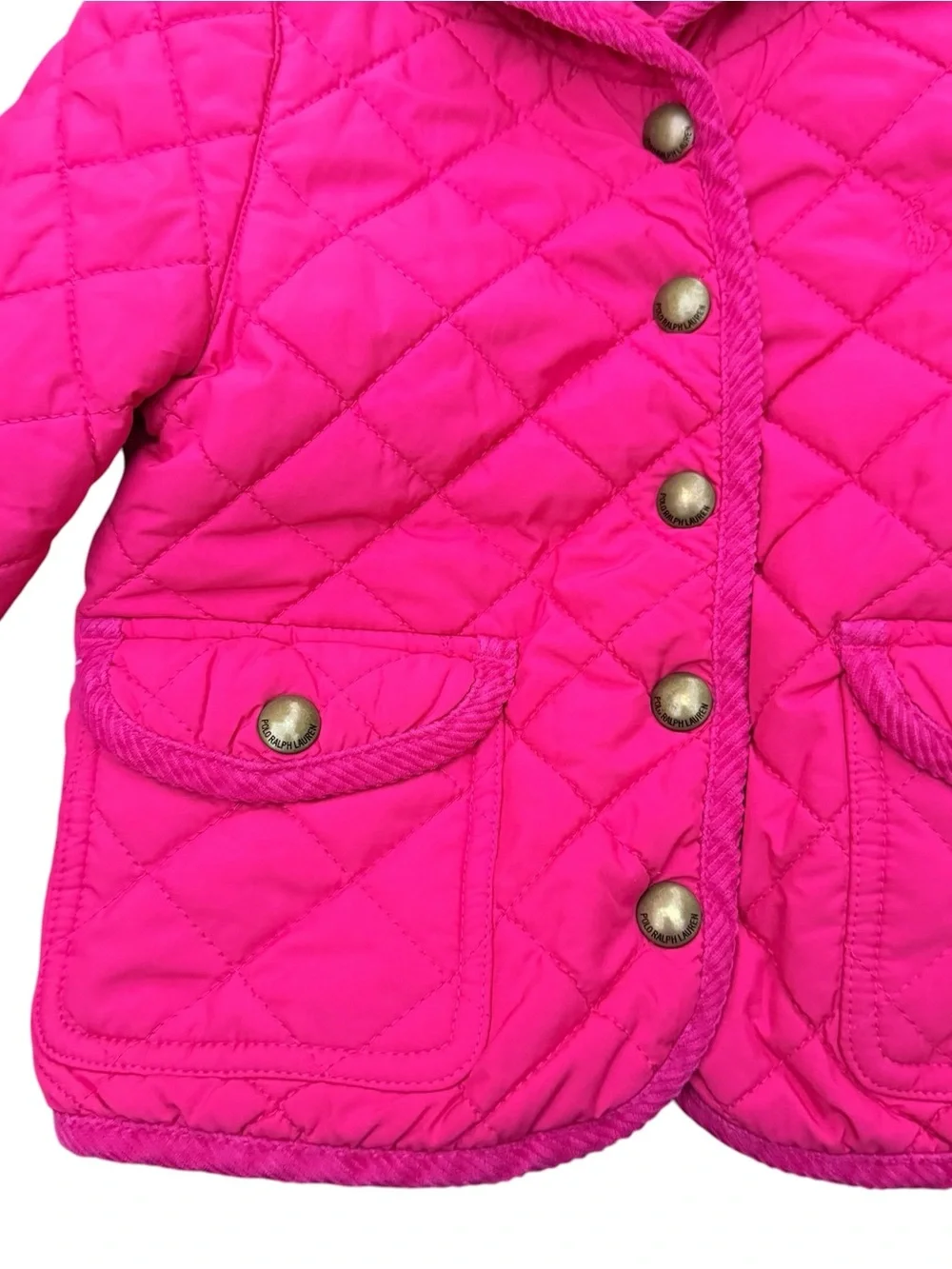 POLO Ralph Lauren Toddler Girls Pink Quilted Coat Jacket Sz 2T